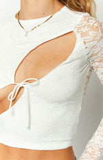 Kalina White Lace Long Sleeve Top Image