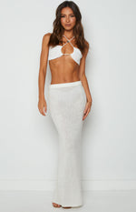 Kirsten White Low Waist Knit Skirt Image