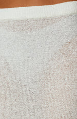 Kirsten White Low Waist Knit Skirt Image