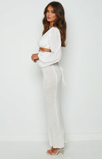 Kirsten White Low Waist Knit Skirt Image