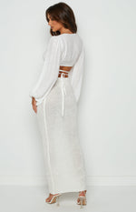 Kirsten White Low Waist Knit Skirt Image