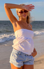 Lindsay Light Wash Denim Shorts Image