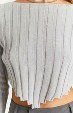 Kristin Grey Rib Sweater Image