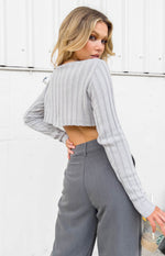 Kristin Grey Rib Sweater Image