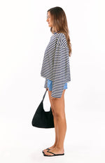 Lioness Bloom Navy Stripe Long Sleeve Top Image