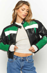 Lioness Green Nueve Biker Jacket Image