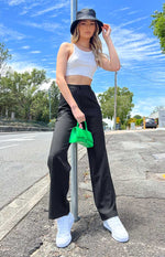 Malcolm Black Straight Leg Pants Image