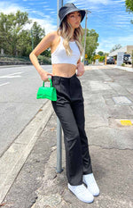 Malcolm Black Straight Leg Pants Image