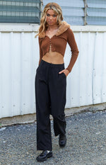 Malcolm Black Straight Leg Pants Image