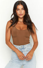 Mari Brown Scoop Neck Bodysuit Image