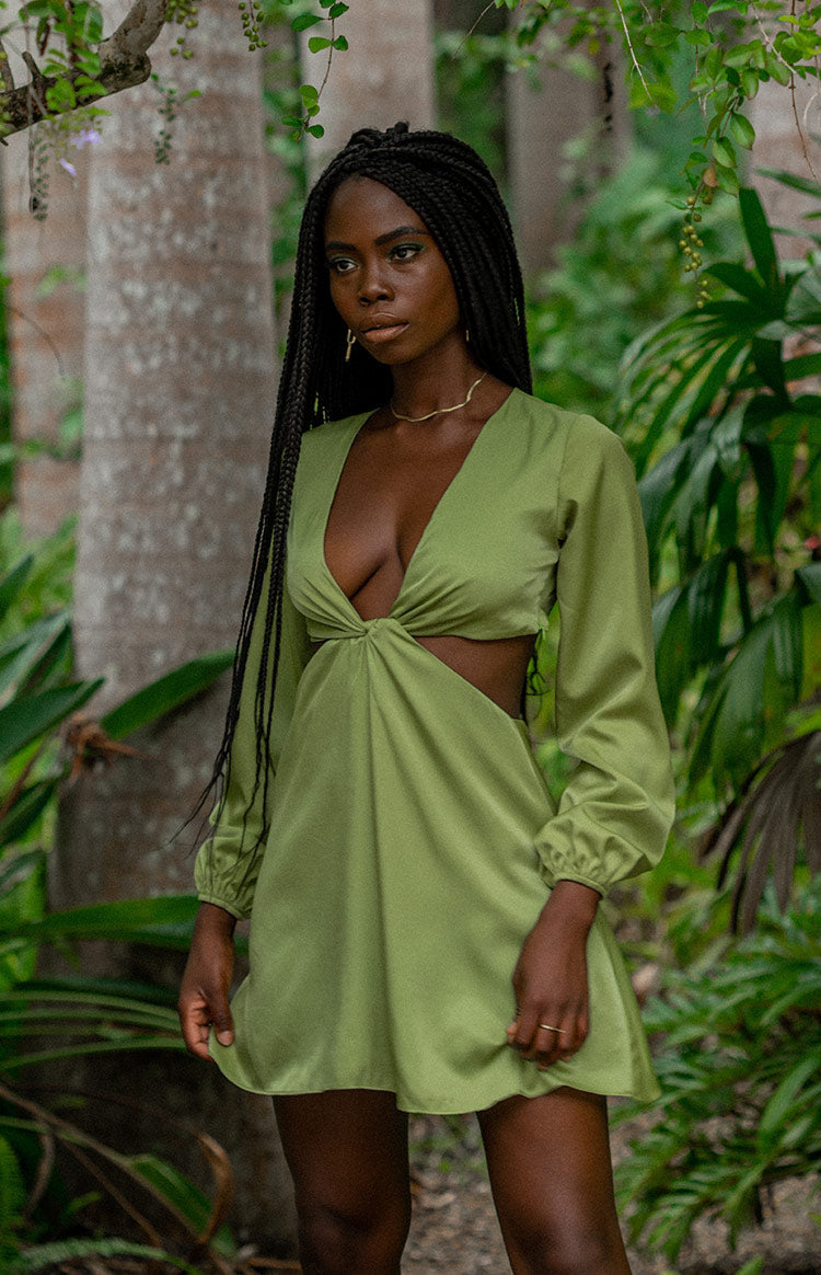 Mars Twist Mini Dress Green Image