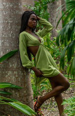 Mars Twist Mini Dress Green Image