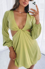 Mars Twist Mini Dress Green Image