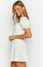 Maysen White Cap Sleeve Mini Dress Image