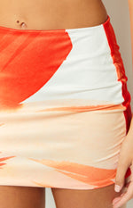 Mesa White Floral Print Mini Skirt Image