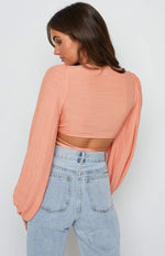 Nikki Tie Up Top Peach Image