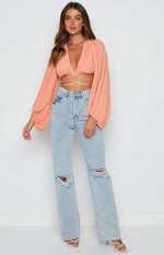 Nikki Tie Up Top Peach Image