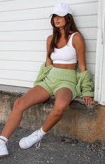 Nivara Green Knitted Shorts Image