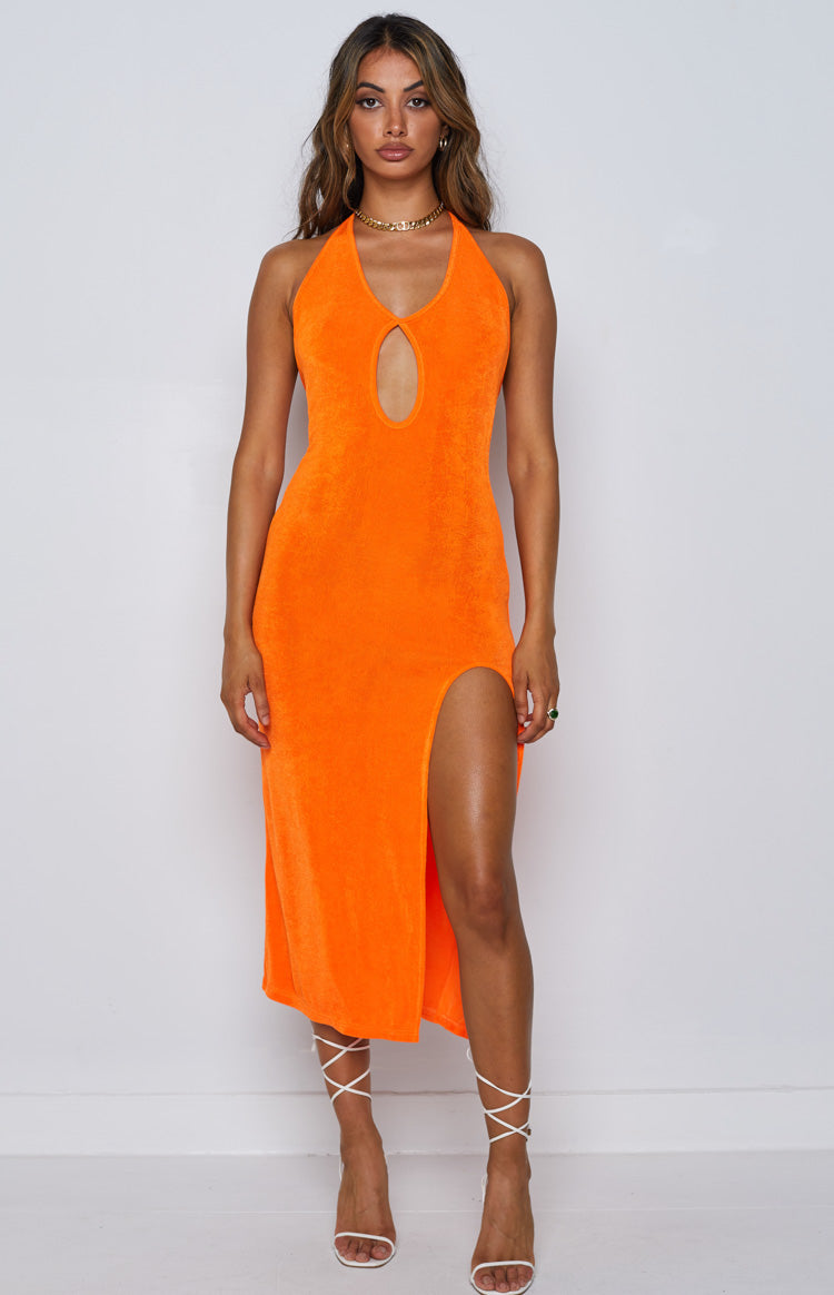 Helena Midi Dress Orange | Beginning Boutique NZ Helena Midi Dress Orange | Beginning Boutique NZ