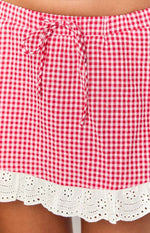 Ottilie Red Gingham Mini Skirt Image