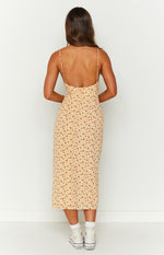 Paloma Yellow Floral Midi Dress Image