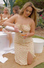 Paloma Yellow Floral Midi Dress Image