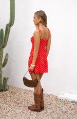 Penny Lane Red Polka Dot Mini Dress Image