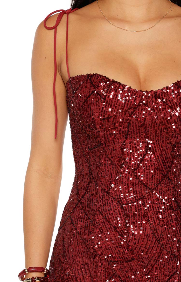 Penny Lane Red Sequin Mini Dress Image