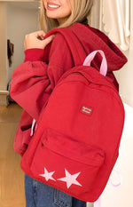 Pink Star Burgundy Backpack - PREORDER Image
