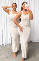 Piper White Knit Maxi Dress Image