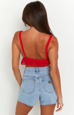 Poppy Red Crop Top Image