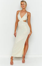 Princess Gold Sequin Maxi Dress Image