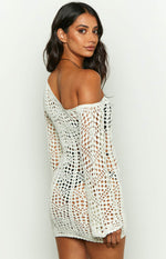 Riga White Long Sleeve Mini Dress Image