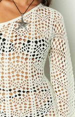 Riga White Long Sleeve Mini Dress Image
