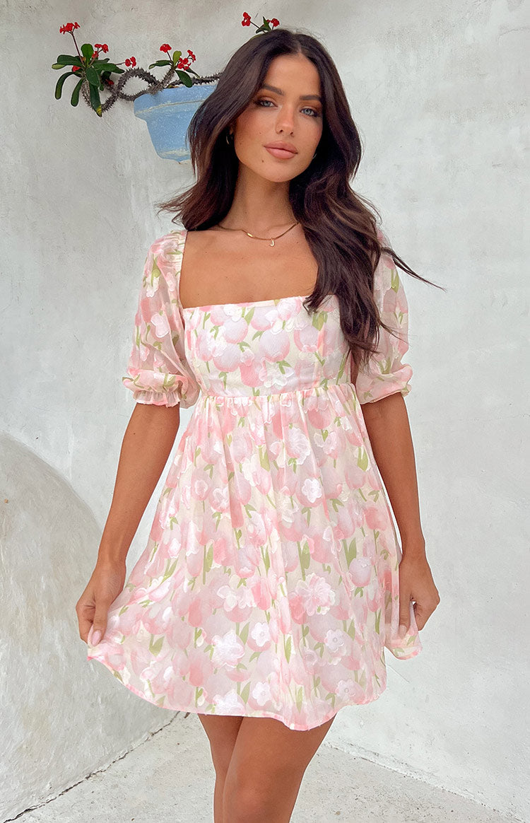 Rubi Pink Floral Babydoll Mini Dress | Beginning Boutique NZ Rubi Pink Floral Babydoll Mini Dress | Beginning Boutique NZ