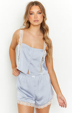 Ryleigh Blue Satin Cami Top Image