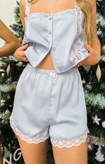 Ryleigh Blue Satin Sleep Short Image