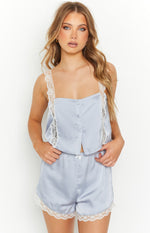 Ryleigh Blue Satin Sleep Short Image
