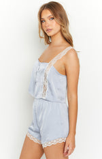 Ryleigh Blue Satin Sleep Short Image