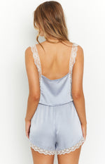 Ryleigh Blue Satin Sleep Short Image