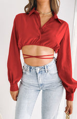 Saddle Up Crop Red Image