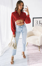 Saddle Up Crop Red Image