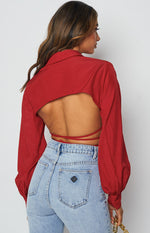 Saddle Up Crop Red Image