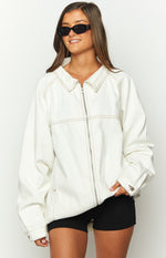 Sally White Oversized Denim Jacket Image