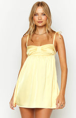 Sammie Yellow Satin Mini Dress Image