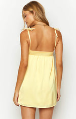 Sammie Yellow Satin Mini Dress Image