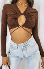 Serena Crop Top Brown Image