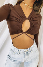 Serena Crop Top Brown Image