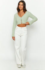 Shelly Sage Fluffy Knit Sweater Image