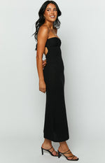 Skye Black Knit Midi Dress Image